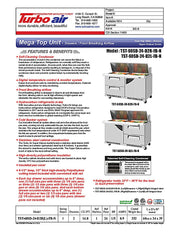 Turbo Air TST-60SD-24-D2R(L)-FB-N 60" Mega Top Sandwich Prep Table w/ 2 Drawers & 1 Door - Donut-Equipment.com