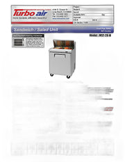 Turbo Air MST-28-N M3 Series 28" 1 Door Stainless Steel Refrigerated Sandwich Prep Table - Donut-Equipment.com