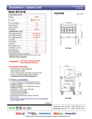 Turbo Air MST-36-N6 M3 Series 36" 2 Door Stainless Steel Refrigerated Sandwich Prep Table - Donut-Equipment.com