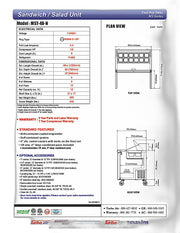 Turbo Air MST-48-N M3 Series 48" 2 Door Stainless Steel Refrigerated Sandwich Prep Table - Donut-Equipment.com
