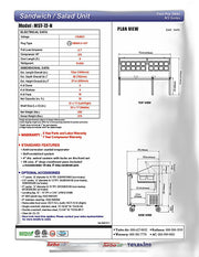 Turbo Air MST-72-N M3 Series 72" 3 Door Stainless Steel Refrigerated Sandwich Prep Table - Donut-Equipment.com