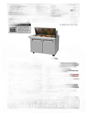 Turbo Air MST-48-18-N M3 Series 48" 2 Door Mega Top Stainless Steel Refrigerated Sandwich Prep Table - Donut-Equipment.com