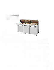 Turbo Air MST-72-30-N M3 Series 72" 3 Door Mega Top Stainless Steel Refrigerated Sandwich Prep Table - Donut-Equipment.com