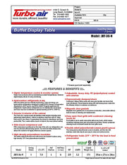 Turbo Air JBT-36-N 35" Stainless Steel Refrigerated Buffet Display Table - Donut-Equipment.com