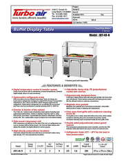 Turbo Air JBT-48-N 47" Stainless Steel Refrigerated Buffet Display Table - Donut-Equipment.com