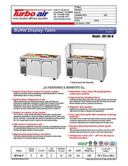 Turbo Air JBT-60-N 59" Stainless Steel Refrigerated Buffet Display Table - Donut-Equipment.com