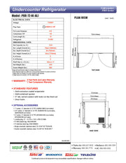 Turbo Air PUR-72-N 72 5/8" W Undercounter Refrigerator w/ 2 Sections & 2 Doors - Donut-Equipment.com