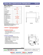 Turbo Air PUR-60-G-N 60 1/4" W Undercounter Refrigerator w/ 2 Sections & 2 Glass Doors - Donut-Equipment.com