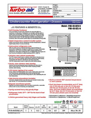 Turbo Air PUR-48-D2R-N 48 1/4" W Undercounter Refrigerator w/ (2) Sections - (1) Door & (2) Drawers - Donut-Equipment.com