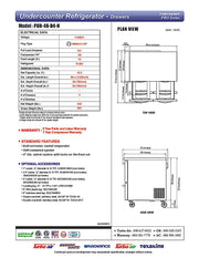 Turbo Air PUR-48-D4-N 48 1/4" W Undercounter Refrigerator w/ 2 Sections & 4 Drawers - Donut-Equipment.com