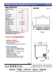 Turbo Air PUR-60-D4-N 60 1/4" W Undercounter Refrigerator w/ 2 Sections & 4 Drawers - Donut-Equipment.com