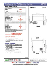 Turbo Air PUR-72-D2R-N 72 5/8" Undercounter Refrigerator w/ 1 Sections - 1 Door & 2 Drawers - Donut-Equipment.com