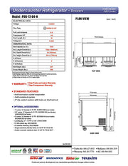 Turbo Air PUR-72-D4-N 72 5/8" W Undercounter Refrigerator w/ 2 Sections & 4 Drawers - Donut-Equipment.com
