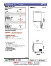 Turbo Air PUF-28-N 27 1/2" W Undercounter Freezer w/ 1 Section & 1 Door - Donut-Equipment.com
