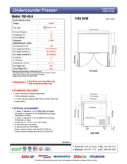 Turbo Air PUF-48-N 48 1/4" W Undercounter Freezer w/ 2 Sections & 2 Doors - Donut-Equipment.com