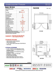 Turbo Air PUF-48-N 48 1/4" W Undercounter Freezer w/ 2 Sections & 2 Doors - Donut-Equipment.com