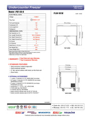 Turbo Air PUF-60-N 60 1/4" W Undercounter Freezer w/ 2 Sections & 2 Doors - Donut-Equipment.com