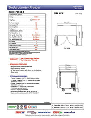 Turbo Air PUF-60-N 60 1/4" W Undercounter Freezer w/ 2 Sections & 2 Doors - Donut-Equipment.com
