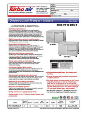 Turbo Air PUF-48-D2R-N 48 1/4" Undercounter Freezer w/ (2) Sections - (1) Door & (2) Drawers - Donut-Equipment.com