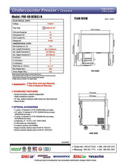 Turbo Air PUF-48-D2R-N 48 1/4" Undercounter Freezer w/ (2) Sections - (1) Door & (2) Drawers - Donut-Equipment.com