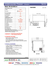 Turbo Air PUF-60-D2R-N 60 1/4" W Undercounter Freezer w/ 2 Sections, 1 Door & 2 Drawers - Donut-Equipment.com
