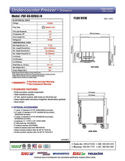 Turbo Air PUF-60-D2R-N 60 1/4" W Undercounter Freezer w/ 2 Sections, 1 Door & 2 Drawers - Donut-Equipment.com