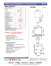 Turbo Air PUR-28-FB-N 27 1/2" W Undercounter Refrigerator w/ 1 Section Front Breathing - Donut-Equipment.com