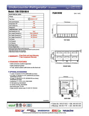 Turbo Air TUR-72SD-D6-N 72 1/4" W Undercounter Refrigerator w/ 2 Sections & 6 Drawers - Donut-Equipment.com