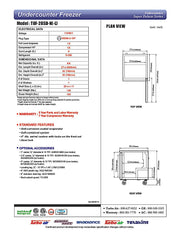 Turbo Air TUF-28SD-N 27 1/2" W Undercounter Freezer w/ (1) Section & (1) Door - Donut-Equipment.com