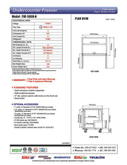 Turbo Air TUF-36SD-N 36 1/4" W Undercounter Freezer w/ 2 Sections & 2 Doors - Donut-Equipment.com