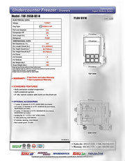 Turbo Air TUF-28SD-D2-N 27 1/2" W Undercounter Freezer w/ 1 Section & 2 Drawers - Donut-Equipment.com