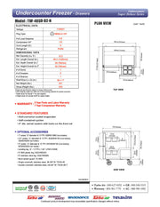 Turbo Air TUF-48SD-D2-N 48 1/4" W Undercounter Freezer w/ 2 Sections, 1 Door & 2 Drawers - Donut-Equipment.com