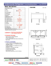 Turbo Air TUR-72SD-FB-N 72 1/4" W Undercounter Refrigerator w/ 3 Sections, Solid Doors & Front Breathing - Donut-Equipment.com