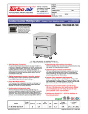 Turbo Air TUR-28SD-D2-FB-N 27 1/2" W Undercounter Refrigerator w/ 1 Section, 2 Drawers & Front Breathing - Donut-Equipment.com