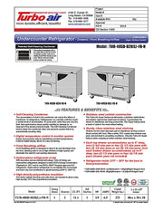 Turbo Air TUR-48SD-D2R(L)-FB-N 48 1/4" W Undercounter Refrigerator w/ 2 Drawers, 1 Door & Front Breathing - Donut-Equipment.com