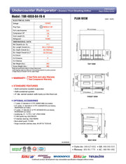 Turbo Air TUR-48SD-D4-FB-N 48 1/4" W Undercounter Refrigerator w/ 2 Sections, 4 Drawers & Front Breathing - Donut-Equipment.com