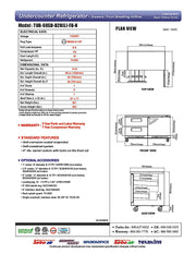 Turbo Air TUR-60SD-D2R(L)-FB-N 60 1/4" W Undercounter Refrigerator w/ 2 Drawers, 1 Door & Front Breathing - Donut-Equipment.com