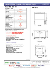Turbo Air TUF-48SD-FB-N 48 1/4" W Undercounter Freezer w/ 2 Sections, Solid Doors & Front Breathing - Donut-Equipment.com