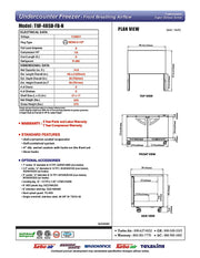 Turbo Air TUF-48SD-FB-N 48 1/4" W Undercounter Freezer w/ 2 Sections, Solid Doors & Front Breathing - Donut-Equipment.com