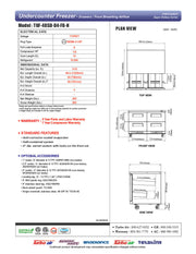 Turbo Air TUF-48SD-D4-FB-N 48 1/4" W Undercounter Freezer w/ 2 Sections, 4 Drawers & Front Breathing - Donut-Equipment.com