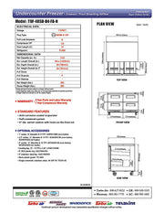 Turbo Air TUF-48SD-D4-FB-N 48 1/4" W Undercounter Freezer w/ 2 Sections, 4 Drawers & Front Breathing - Donut-Equipment.com