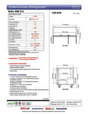 Turbo Air MUR-72-N 72 1/4" W Undercounter Refrigerator w/ 3 Sections & 3 Solid Doors - Donut-Equipment.com
