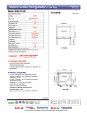 Turbo Air MUR-36L-N6 36 1/4" W Undercounter Refrigerator w/ 1 Section, 2 Solid Doors - Donut-Equipment.com