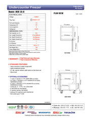 Turbo Air MUF-28-N 27 1/2" W Undercounter Freezer w/ 1 Section & 1 Solid Door - Donut-Equipment.com