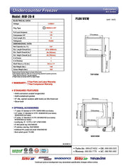 Turbo Air MUF-28-N 27 1/2" W Undercounter Freezer w/ 1 Section & 1 Solid Door - Donut-Equipment.com