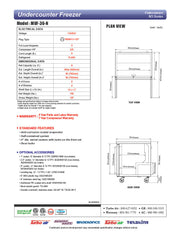 Turbo Air MUF-36-N 36 1/4" W Undercounter Freezer w/ 1 Section & 2 Solid Doors - Donut-Equipment.com