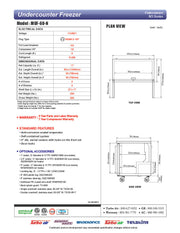 Turbo Air MUF-60-N 60 1/4" W Undercounter Freezer w/ 2 Sections & Solid Doors - Donut-Equipment.com