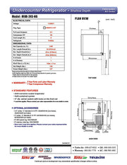 Turbo Air MUR-24S-N6 M3 Series 24" Shallow Depth Undercounter Refrigerator w/ 1 Section & Solid Door - Donut-Equipment.com