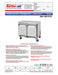 Turbo Air MUR-34S-N6 M3 Series 34" Shallow Depth Undercounter Refrigerator w/ 1 Section & 1 Solid Door - Bakery Wholesalers
