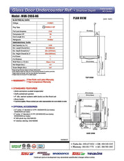 Turbo Air MUR-20SG-N6 M3 Series 20" Shallow Depth Undercounter Refrigerator w/ 1 Section & 1 Glass Door - Donut-Equipment.com